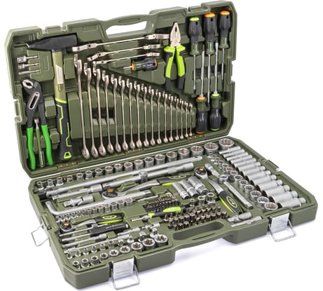 Набор головок Дело Техники 1/4, 3/8, 1/2 с инструментом, 200 предметов 620880