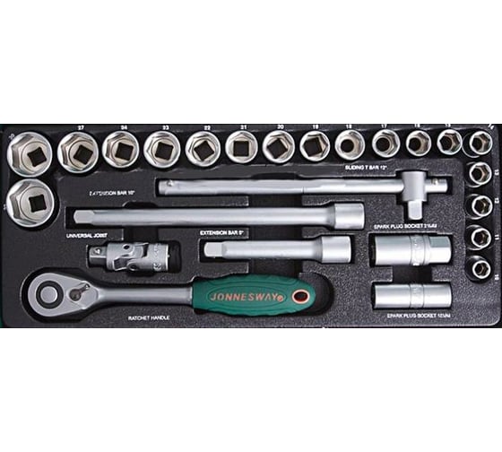 Набор торцевых головок 25 предметов 1/2" DR (10-32 мм) Jonnesway S04H4125S