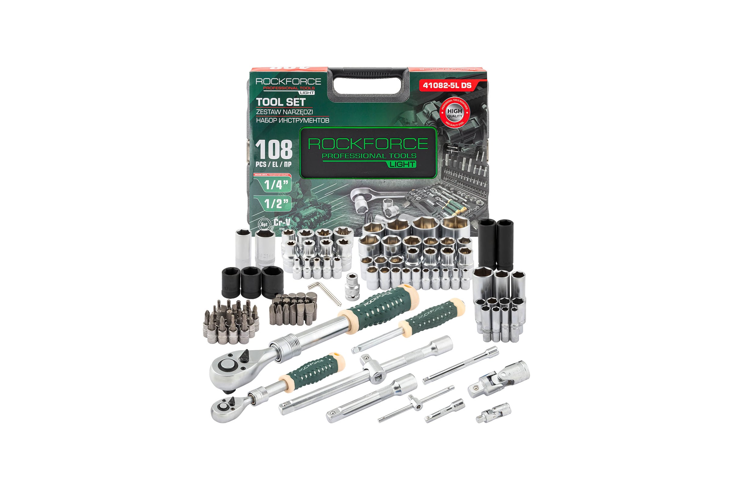 Набор инструментов Rockforce 108 предметов RF LIGHT-41082-5L DS