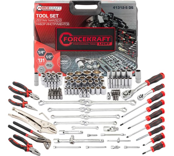 Набор инструментов Forcekraft 131 предмет FK LIGHT-41312-5 DS(64122)