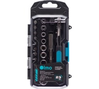 Набор бит и торцевых головок OLMO 346788 с Т-образной рукояткой пескоструйная обработка CRV (23 шт) ЭК000146788