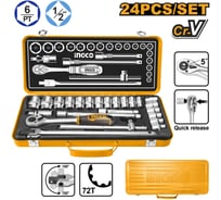 Набор головок с трещоткой INGCO INDUSTRIAL 1/2 24 шт (4) HKTS12242