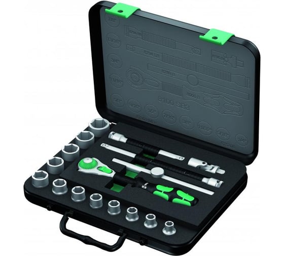 Насадки в наборе 8100 SB 3 ZYKLOP-KNARRENSATZ 3/8" Wera WE-003595 1