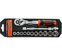 Трещотка 1/4 с набором головок KINGQUEEN 14 пред, 72 зуба, WIB-195