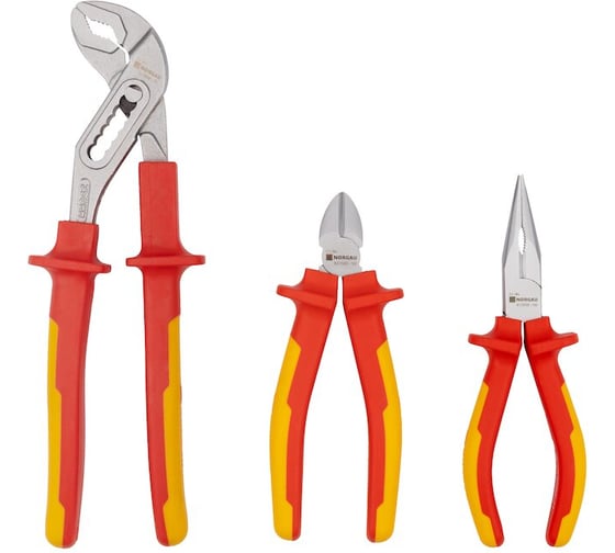 Набор шарнирно-губцевого VDE инструмента NORGAU NPS-279VDE, 3 предмета, 067412001
