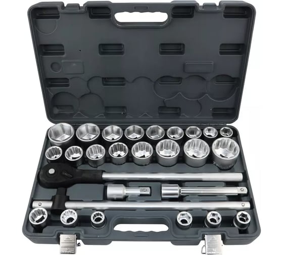 Набор торцевых головок дюймовых и метрических Garwin 3/4, 27 предметов (3/4-2, 19-50 мм) 643620