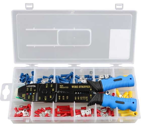 Набор для обжима с клещами и клеммами Licota 201 предмет TCP-10026