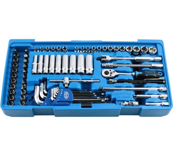 Набор торцевых головок Licota 1/4 с аксессуарами, 66 пр., в ложементе-кейсе ACK-B3002