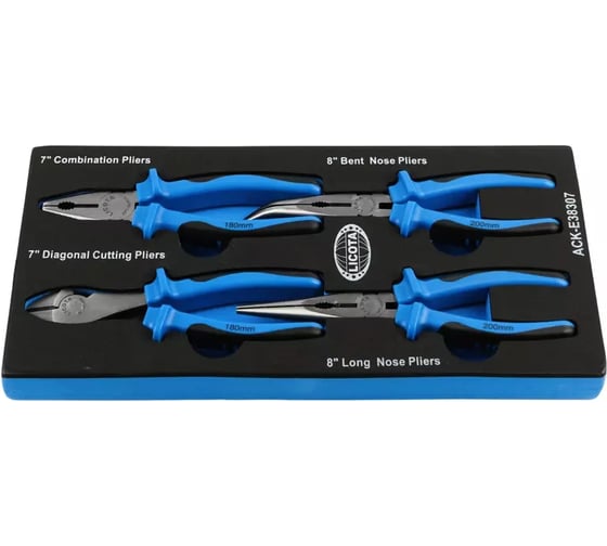 Набор шарнирно-губцевого инструмента Licota 4 пр., в ложементе EVA ACK-E38307