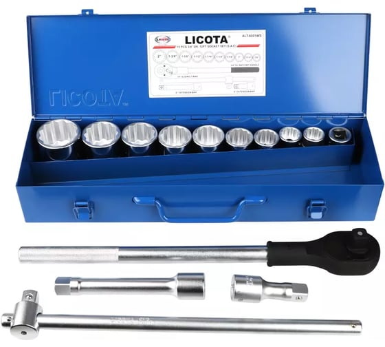 Набор торцевых головок Licota 3/4, 12-ти гранных, 15 пр., 7/8-2 ALT-6001WS