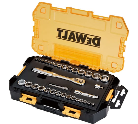 Набор торцевых головок Dewalt 1/4-3/8, 4-22 мм, 34 шт., в кейсе DWMT45034-0