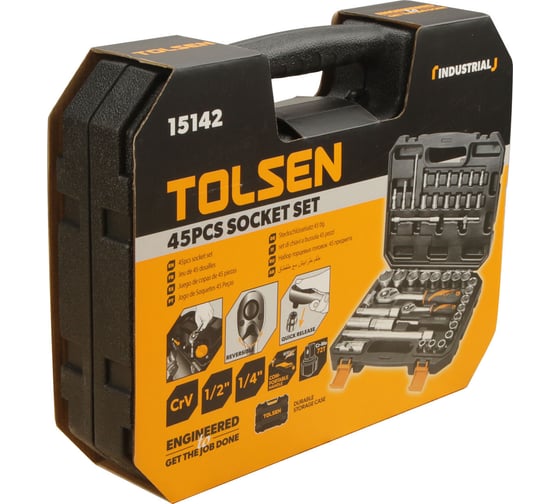 Набор инструментов TOLSEN 1/4"+1/2" 39 предметов 15142