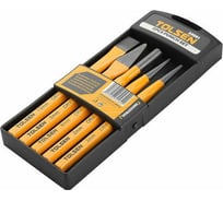 Набор пробойников TOLSEN 5 предметов, зубило, керны, в пластиковом кейсе 25091