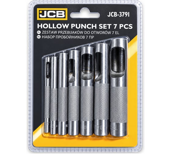 Набор пробойников JCB 7пр. (4, 6, 8, 10, 12, 14, 16мм) JCB-3791(68568)