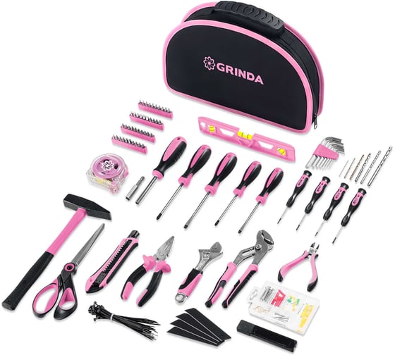 Универсальный набор инструмента Grinda Pink Tools 165 предм 22109