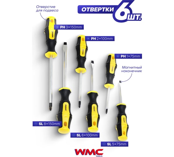 Набор инструментов WMC TOOLS WMC 65 пр. в кейсе WMC-1065(49812)