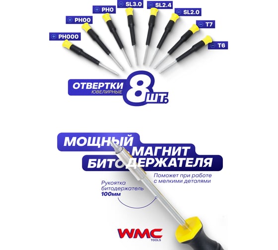 Набор инструментов WMC TOOLS WMC 65 пр. в кейсе WMC-1065(49812)