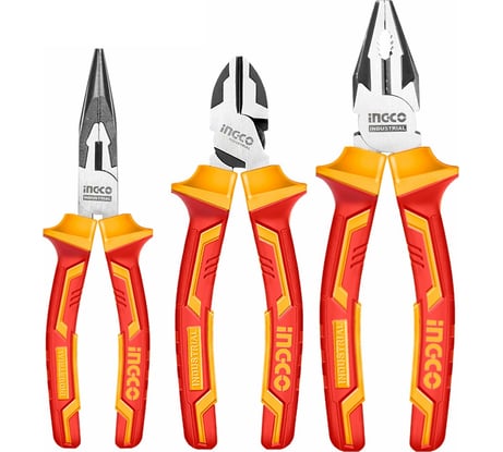 Набор диэлектрического шарнирно-губцевого инструмента INGCO INDUSTRIAL 3 пред. HIKPS28318