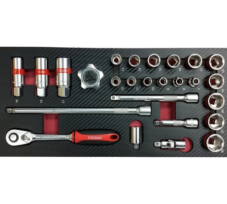 Инструмент Сорокин Standart под 3/8 в ложементе, 26 предметов 1.126