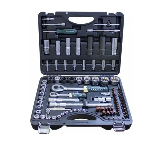 Набор торцевых головок и вставок ROCKFORCE 1/2, 1/4 DR 12-гранных, 94пр+6пр. RF-4941-9-PREMIUM