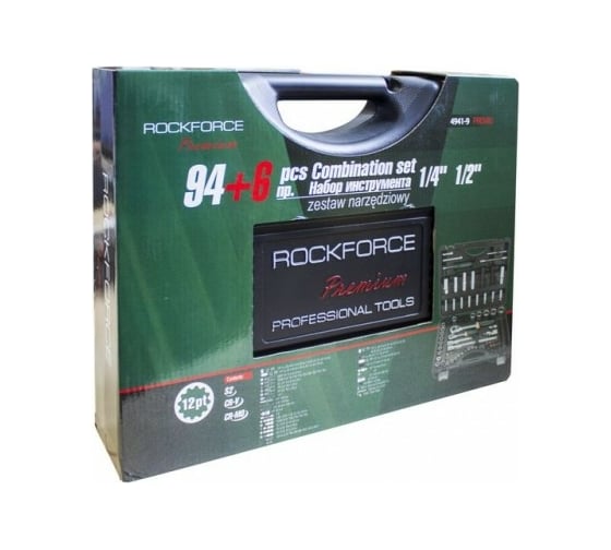 Набор торцевых головок и вставок ROCKFORCE 1/2, 1/4 DR 12-гранных, 94пр+6пр. RF-4941-9-PREMIUM