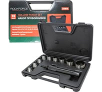Пробойник ROCKFORCE со сменными насадками, 10 предметов, в кейсе RF-31091K