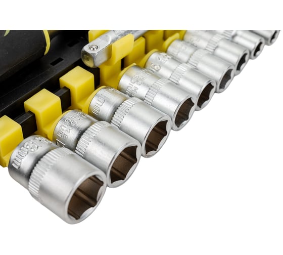 Набор головок БМ  1/4"DR 6-гр.12 предметов с трещоткой 4,5,6,7,8,9,10,11,12,13 мм с удлинителем 1/4" 75 мм 970814