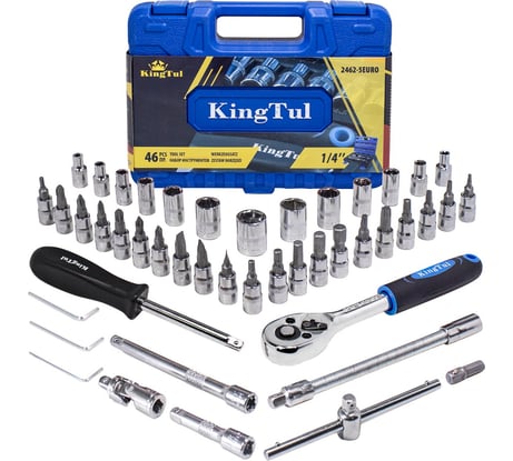 Набор инструмента KingTul 46пр., 1/4, 6-гран., 4-14мм KT-2462-5 EURO(51109)