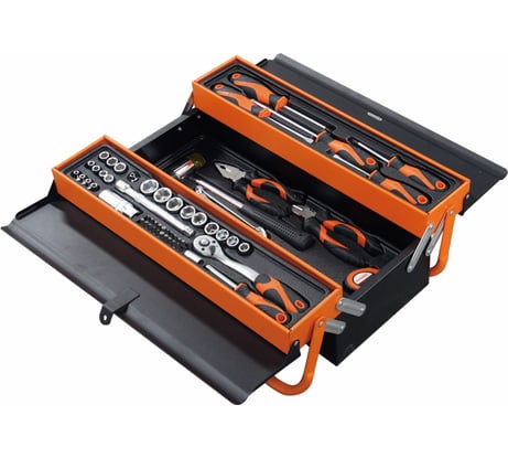 Набор инструментов KENDO в переносном ящике для инструментов, 3 лотка, 70 предметов 90201