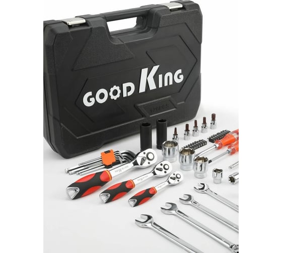 Набор инструментов для автомобиля GOODKING 1/4" 3/8" 1/2" трещотка, 126 предметов M-10126