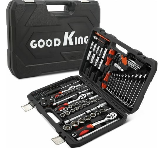 Набор инструментов для автомобиля GOODKING 1/4" 3/8" 1/2" трещотка, 126 предметов M-10126