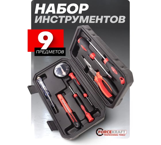Набор инструментов Forcekraft 9пр, FK-1009A(51315)