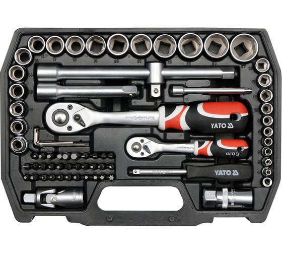 Набор инструментов YATO 1/4'' и 1/2'', 72пр YT-38782
