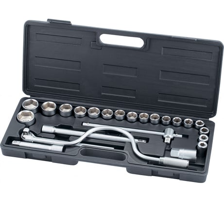 Слесарно монтажный набор SPARTA с квадратом 1/2", 24 предмета, в пластиковом боксе 135065