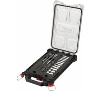 Набор метрических головок с трещоткой Milwaukee 1/4" в компактном тонком органайзере PACKOUT, 28 ед. 4932478812