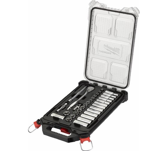 Набор метрических головок с трещоткой Milwaukee 3/8" в компактном тонком органайзере PACKOUT, 38 ед. 4932478813 1