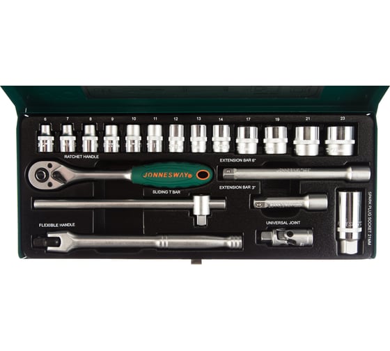 Набор торцевых головок (3/8"DR; 6-23 мм; 20 предметов) Jonnesway S04H3120S