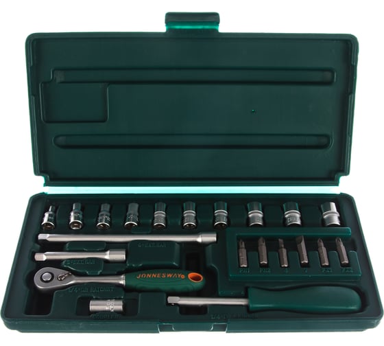 Набор торцевых головок (1/4"DR; 4-13 мм; 21 предмет) Jonnesway S04H2721S