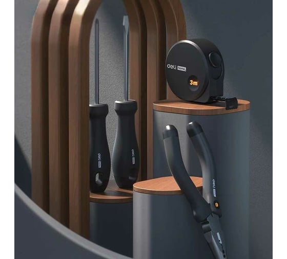 Набор ручного инструмента DELI Home Series HT0004 Эксклюзивный дизайн, софттач пластик, подарочная упаковка, 4 предмета 104620