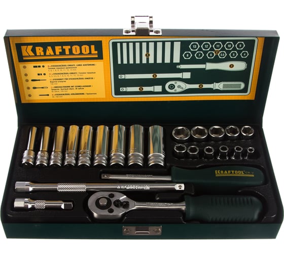 Набор торцовых головок INDUSTRIE QUALITAT 24 предмета Kraftool 27890-H24_z01 1