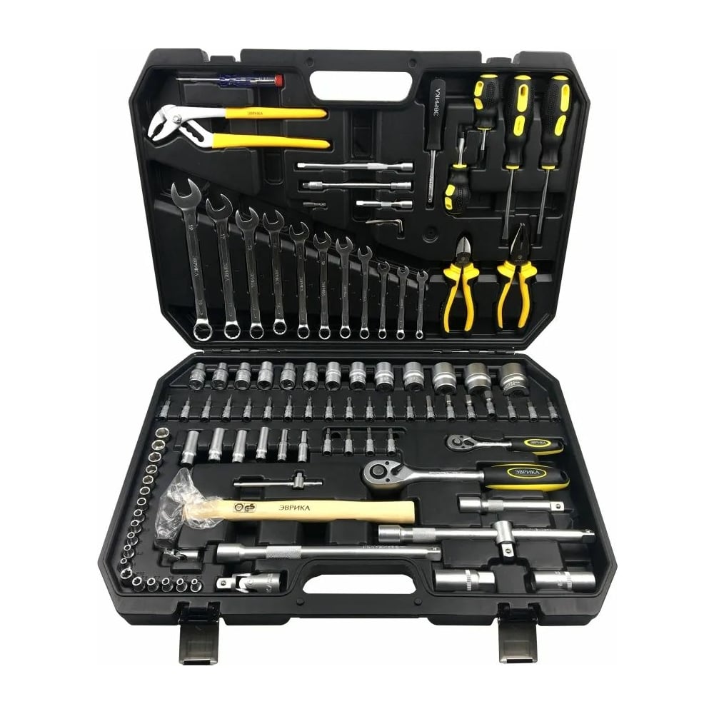 Набор инструмента ЭВРИКА 1/4", 1/2" DR, 6-гранный, 101 предмет ER-80001 ...