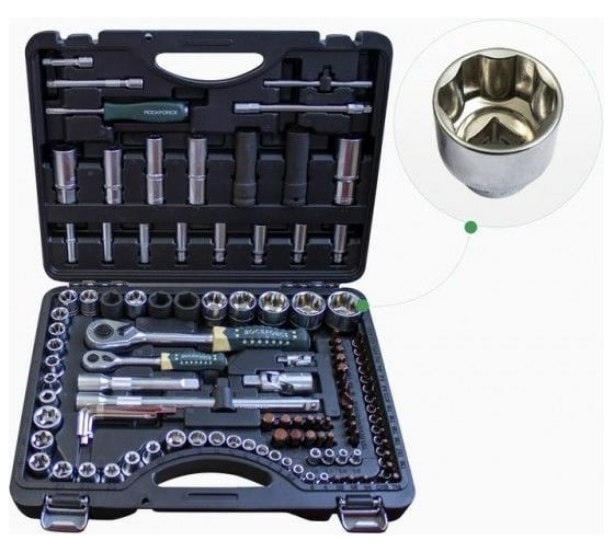 Набор торцевых 6-гранных головок и вставок ROCKFORCE 1/2, 1/4" DR, 108 предметов +6 предметов RF-41082-7-PREMIUM 1