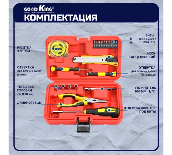 Набор инструментов для автомобиля GOODKING 21 предмет D-10021