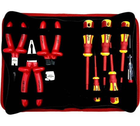 Набор диэлектрического инструмента до 1000В, 9 предметов, в кофре ПЛ071202_z022