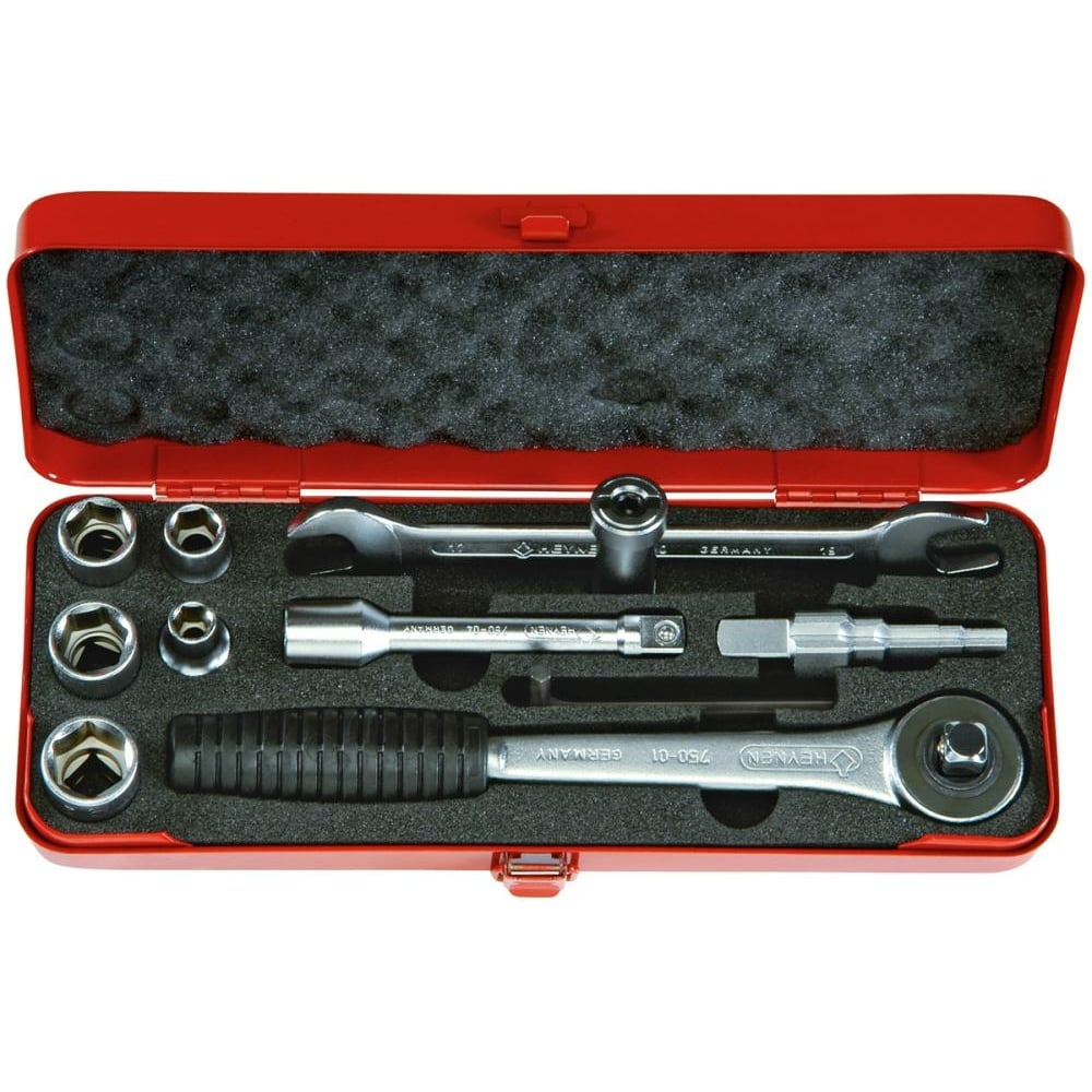 Сантехнический набор инструмента DR 1/2", 11 пр., в металлическом кейсе ...