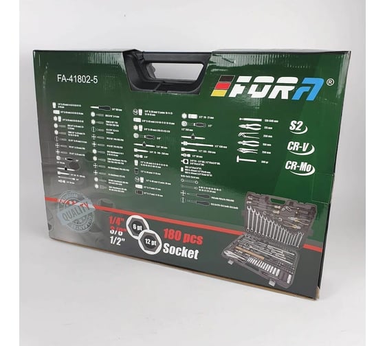 Универсальный набор инструментов FORA 1/4", 3/8" и 1/2 " 180 предметов FA-41802-5