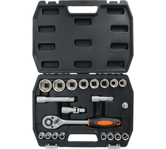 Набор торцевых головок FASTER TOOLS 1/2" CR-V 22 шт. 8827
