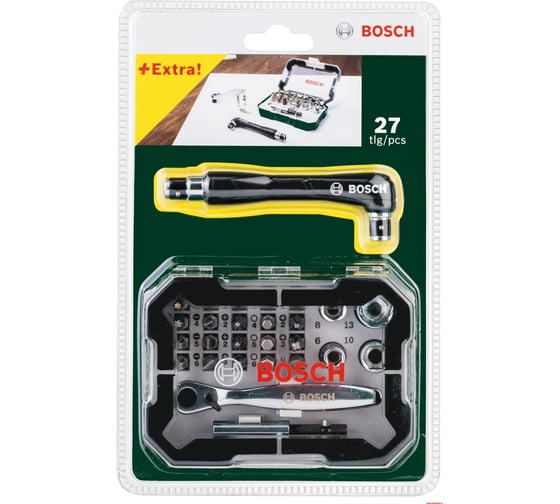 Набор бит с трещоткой и угловой отверткой Bosch 27 шт. 2607017392