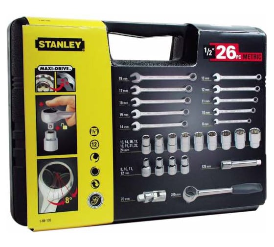 Набор торцевых головок 26 шт Stanley 1-89-105