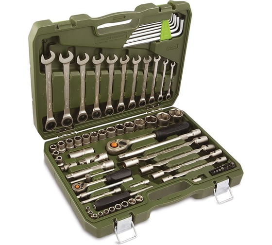 Набор головок Дело Техники 1/4", 1/2" с трещоточными ключами 77предм. 620778 1